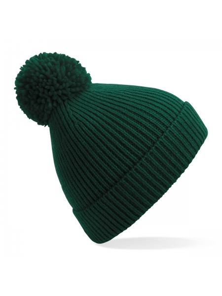 engineered-knit-ribbed-pom-pom-beanie-beechfield-bottle green.jpg